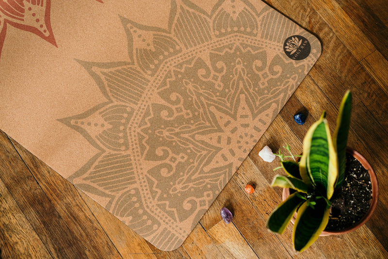 Livity Yoga - Mandala Cork Yoga Mat, Durable & Non